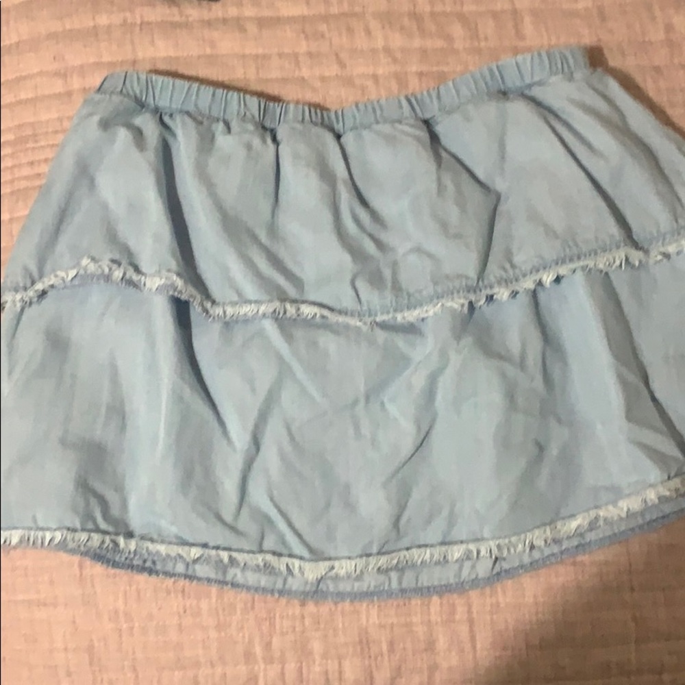 Chambray strapless top